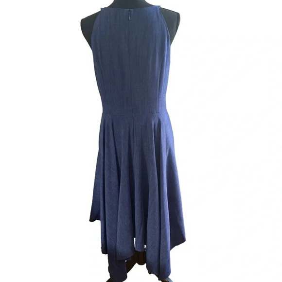 NWOT White House Black Market Embroidered Blue Dress, Size 10. - Picture 2 of 6